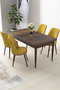 Hanah Home Juego de Mesa y Sillas de Comedor de 5 Piezas Barroco y Mostaza